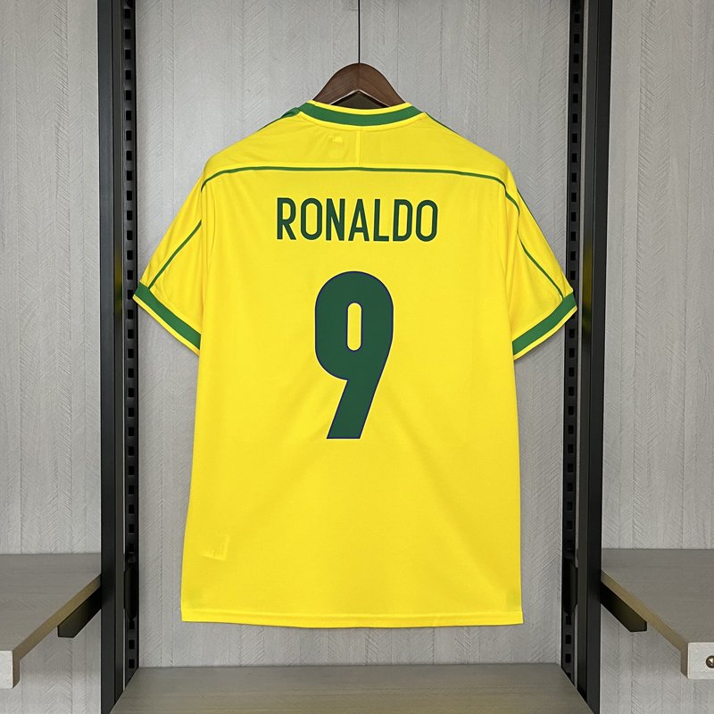 Buy the Classic 1998 Brazil Home World Cup Shirt - Ronaldo 9