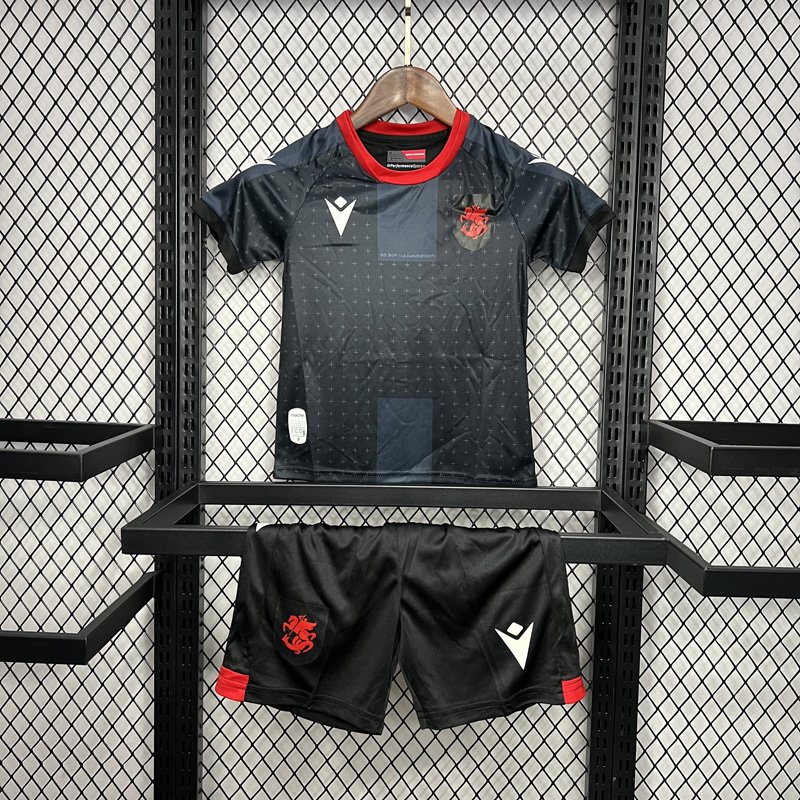 Kids Georgia Away Jersey for EURO 2024 - Black