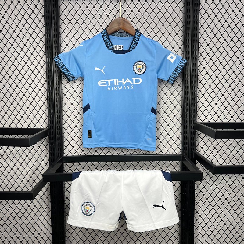 Manchester City Jersey 2024/2025 Home Shirts + Shorts - Kids