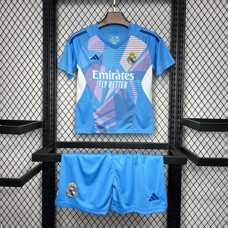 Buy Real Madrid 2024/25 Blue Home Goalkeeper Kit for Kids