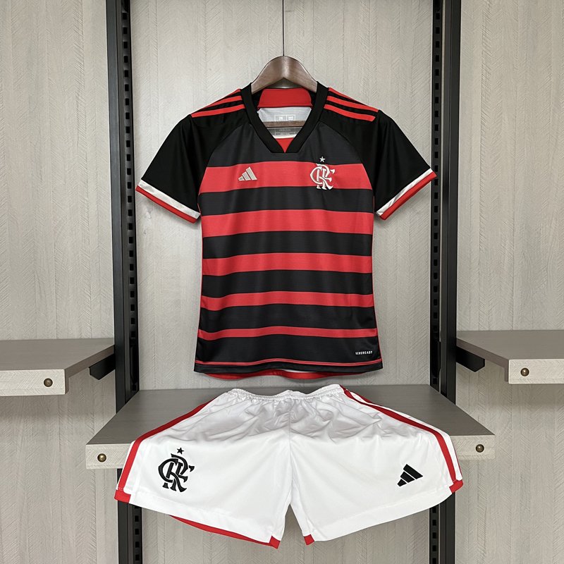 CR Flamengo Kids Kit 2024/25 Home Shirt+Shorts