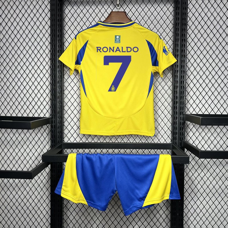 Kid's Al-Nassr FC 24/25 Home Kit with Ronaldo 7 printing