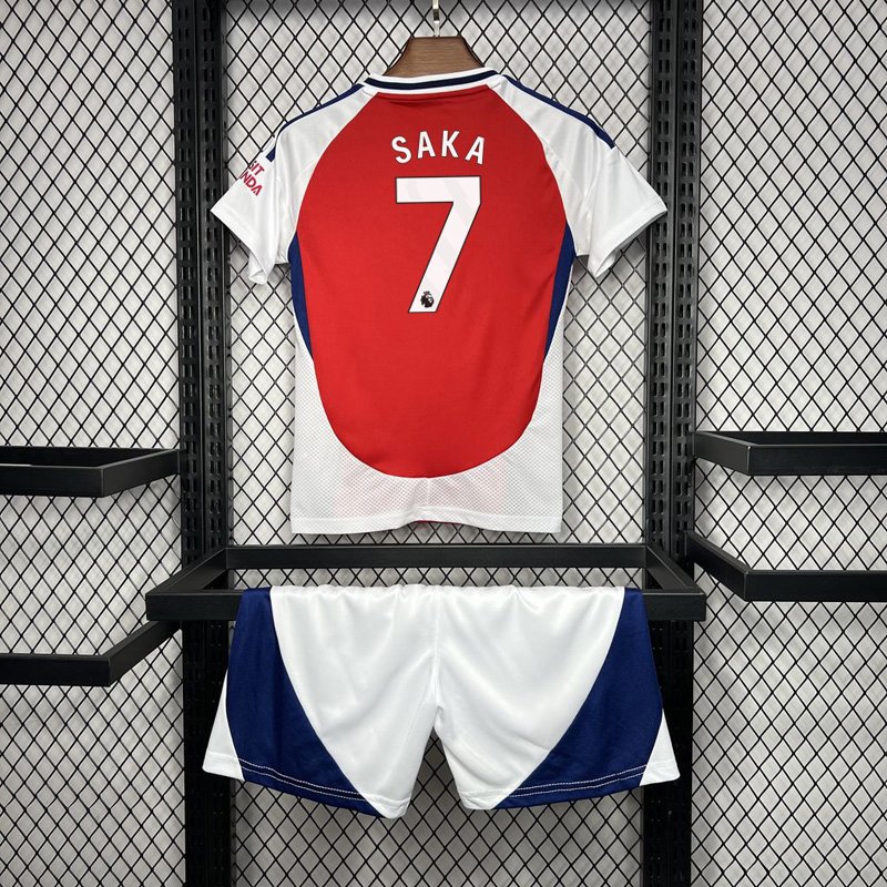 Kids Arsenal FC 2024/25 Home Jersey with Saka 7 printing