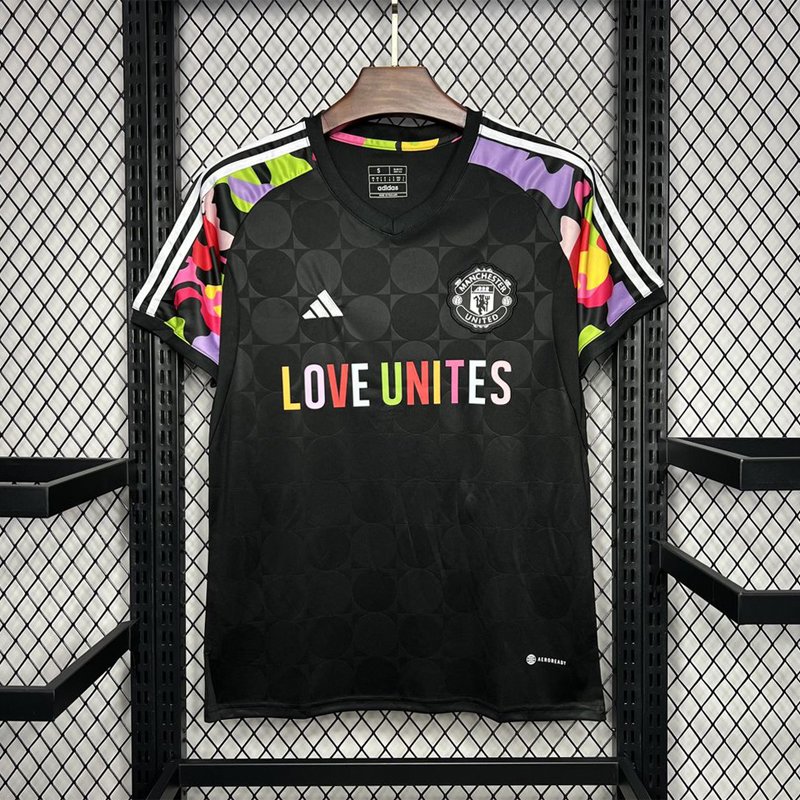 Manchester United 2024/25 Pre-match Black Jersey Love Unites Shirt