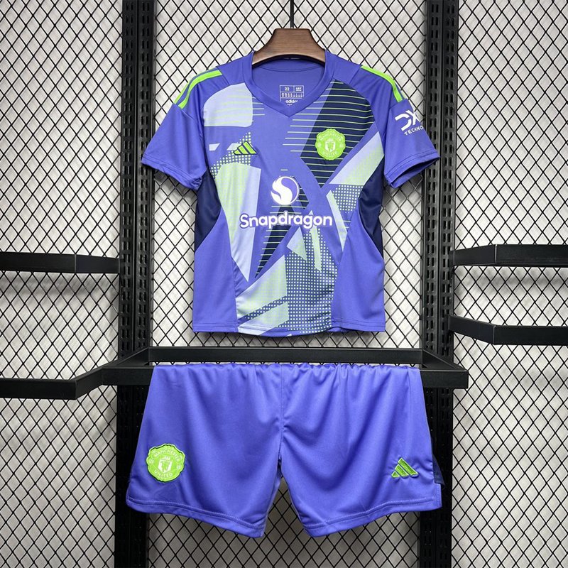 Manchester United 2024-25 Purple Goalkeeper Kit for Kids