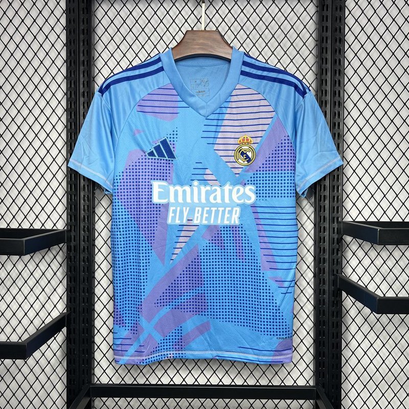 Mens Real Madrid Blue Home Goalkeeper Jersey 2024-25