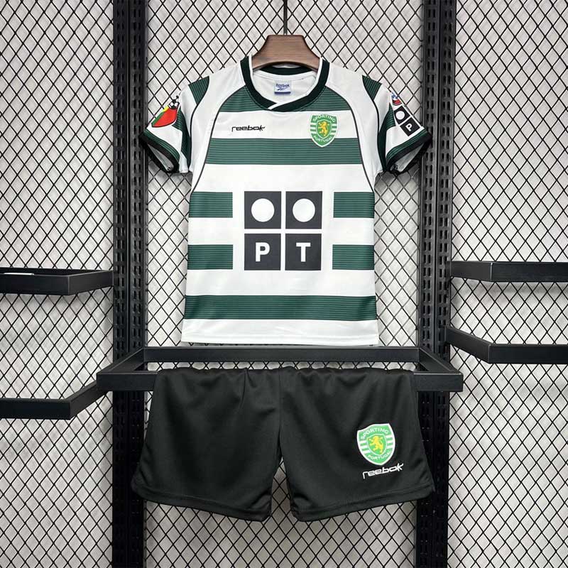 Sporting Lisbon 2001/03 Home Kit Kids Retro Jersey