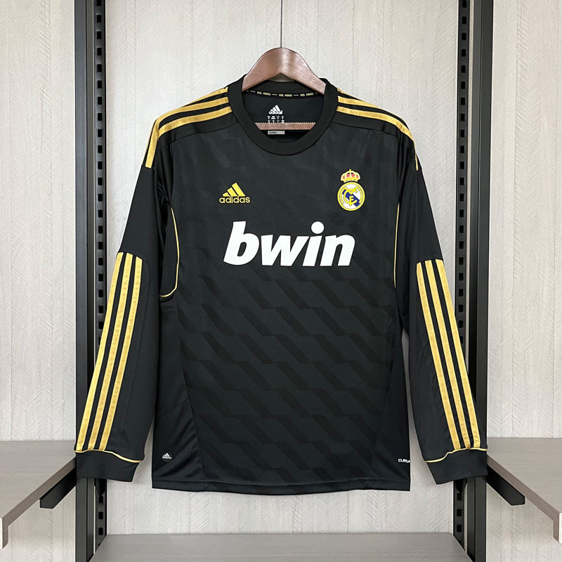 Real Madrid 2011/12 Away Long Sleeve Retro Jersey - Black