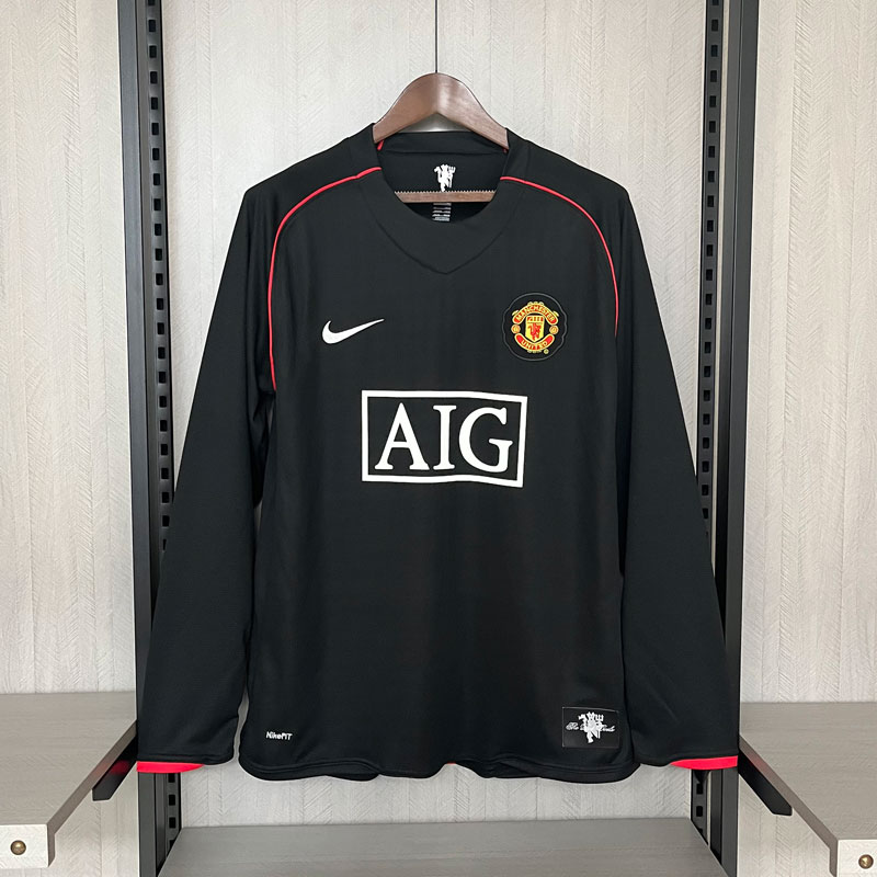 Vintage Soccer Jersey Man Utd 2007/08 Away Long Sleeve Retro Shirt