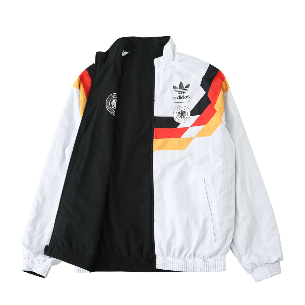 Germany Reversible Anthem Football Jacket WhiteBlack